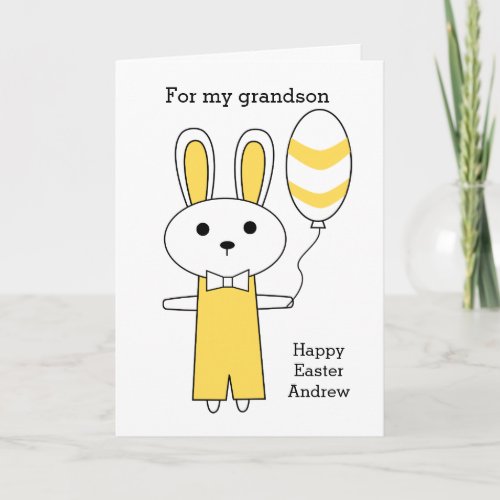 Yellow Bunny Happy Easter Holiday Card