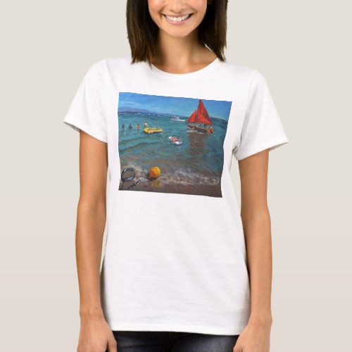 Yellow Buoy and Red Sails Abersoch T_Shirt