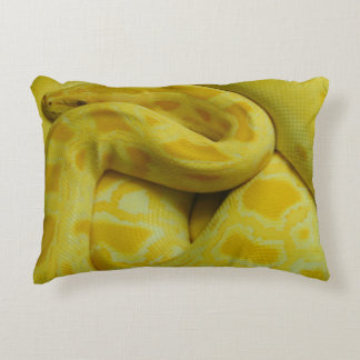 Yellow Burmese Python Accent Pillow