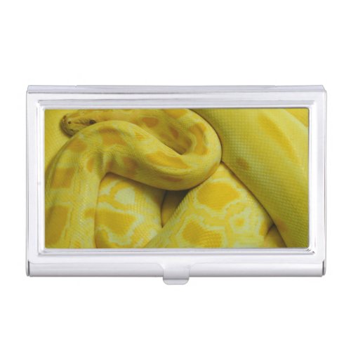 Yellow Burmese Python Business Card Case