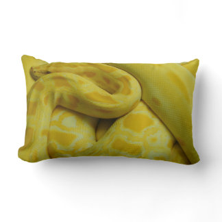 Yellow Burmese Python Lumbar Pillow