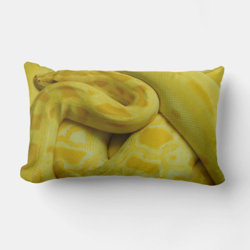 Yellow Burmese Python Lumbar Pillow