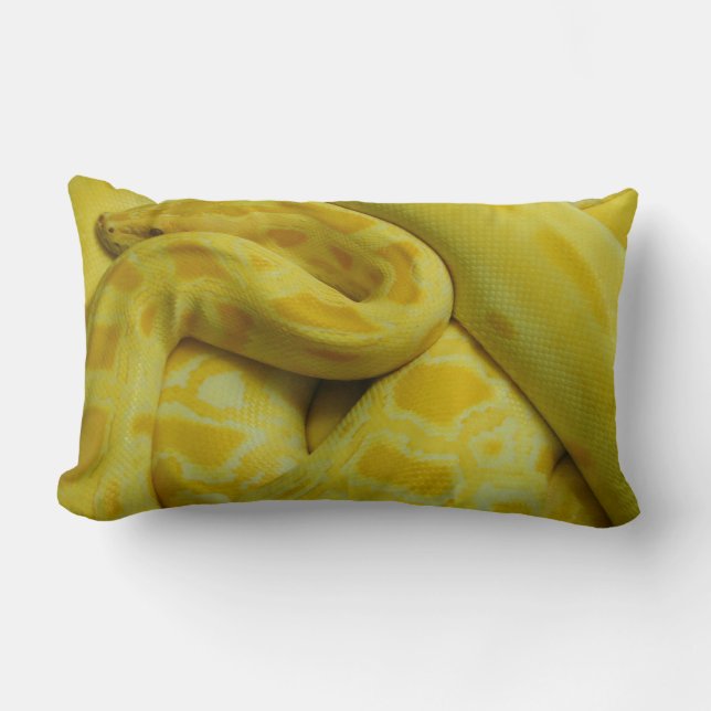Yellow Burmese Python Lumbar Pillow (Front)