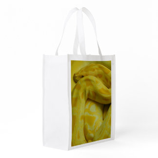 Yellow Burmese Python Reusable Grocery Bag
