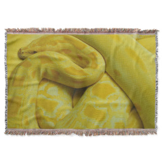 Yellow Burmese Python Throw Blanket