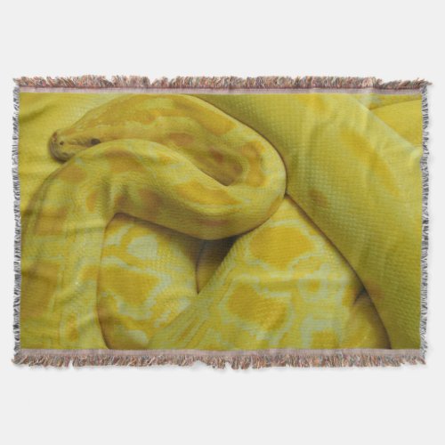 Yellow Burmese Python Throw Blanket