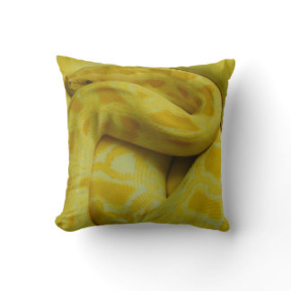 Yellow Burmese Python Throw Pillow
