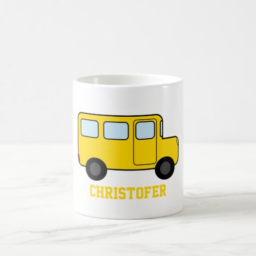 Yellow Bus Custom Name Coffee Mug