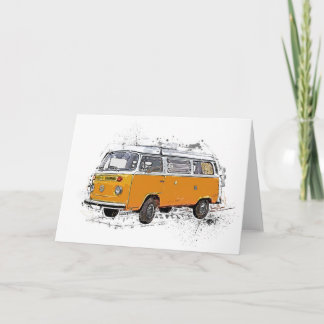 Yellow Bus Folded Greeting Card