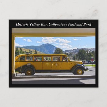 Yellow Bus  Yellowstone National Park  Wyoming Postcard by catherinesherman at Zazzle