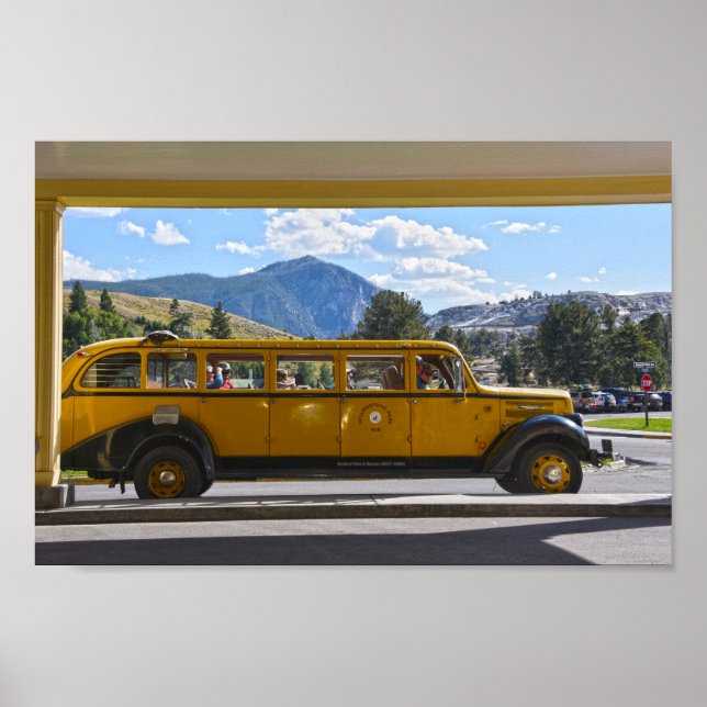 Yellow Bus, Yellowstone National Park, Wyoming Poster (Front)