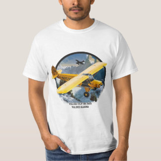 Yellow Bush Plane Valdez Fly In Alaska Aviation Mo T-Shirt