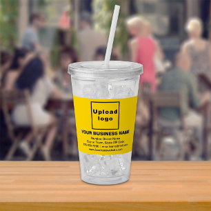 Yellow Business Brand on Acrylic Tumbler