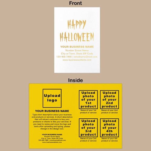 Yellow Business Brand on Halloween Foil Card