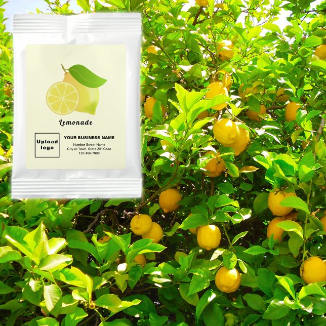 Yellow Business Brand on Lemonade Drink Mix (Yellow business brand on lemonade drink mix as promotional or giveaway item.)