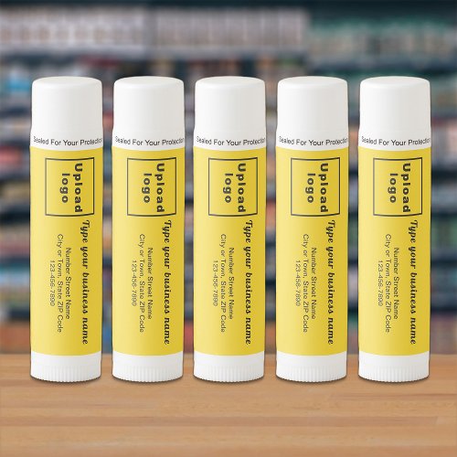 Yellow Business Brand on Lip Balm