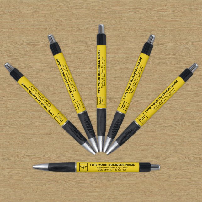Yellow Business Brand on Pen (Pen with yellow barrel and your business brand)