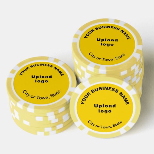 Yellow Business Brand on Poker Chips