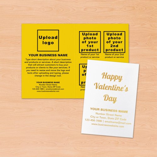 Yellow Business Brand on Valentine Foil Card