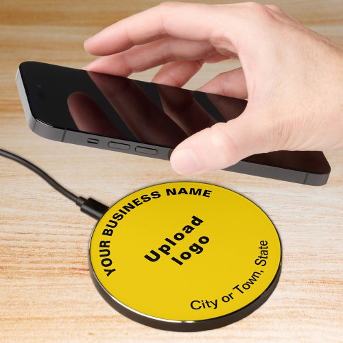 Yellow Business Brand on Wireless Charger