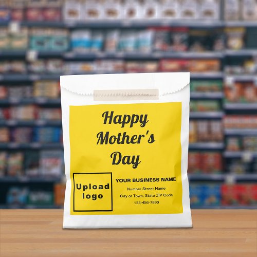 Yellow Business Brand With Mothers Day Greeting Favor Bag