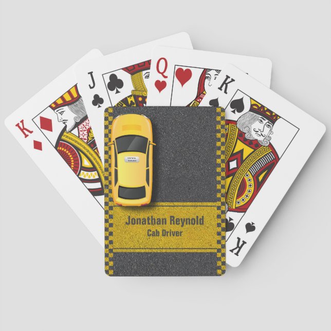 Yellow Business Cab Taxi Driver Service Poker Cards (Back)
