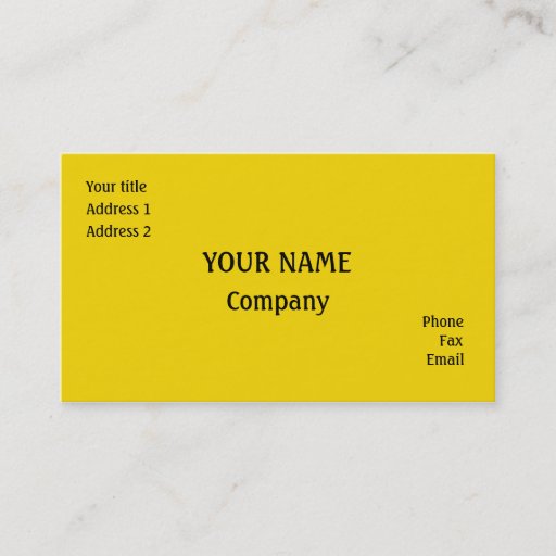 Customizable Yellow Business Cards