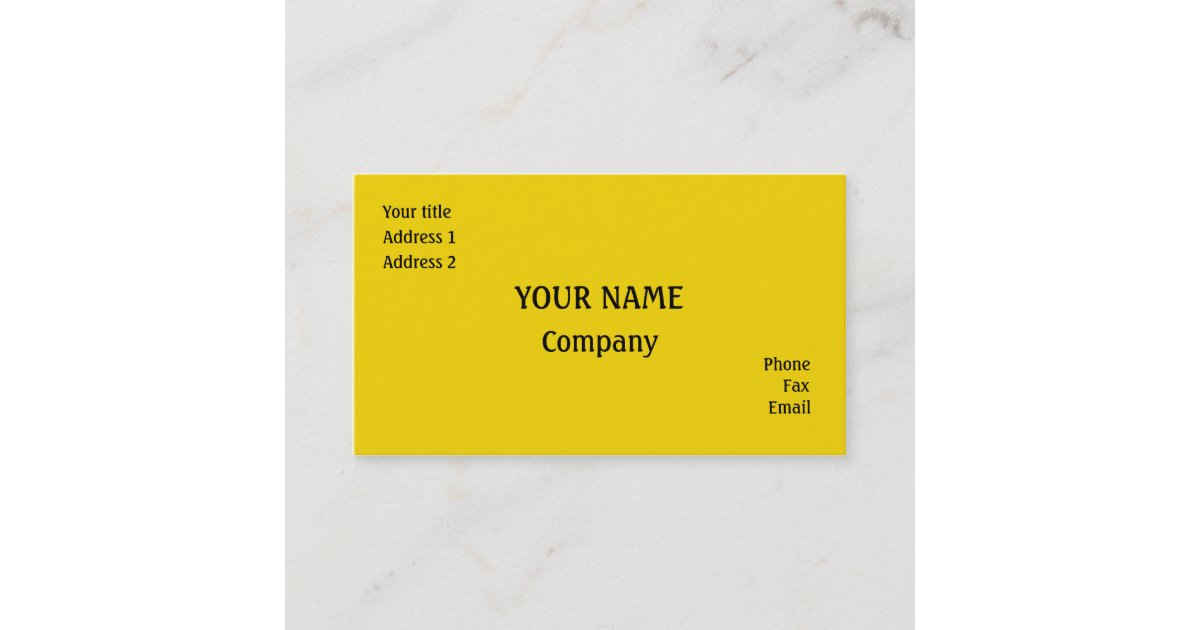 Yellow Business Cards - Pack of 100