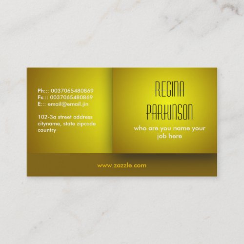 yellow business card