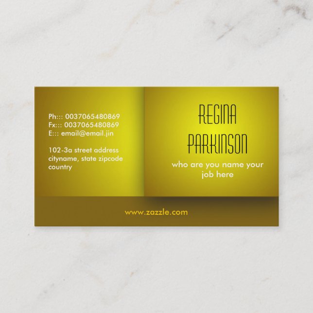 yellow business card (Front)