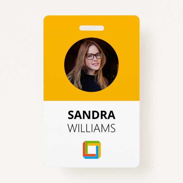Yellow Business Employee ID Badge (Front)