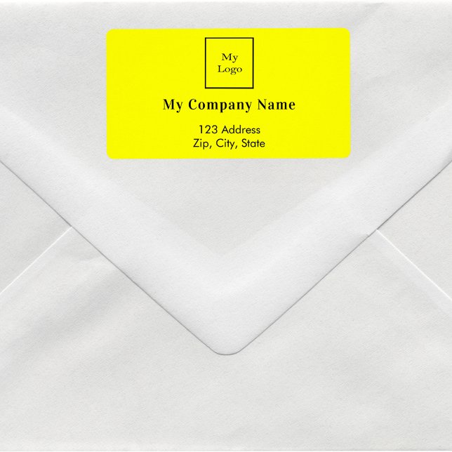 Yellow business logo return address shipping label (Creator Uploaded)