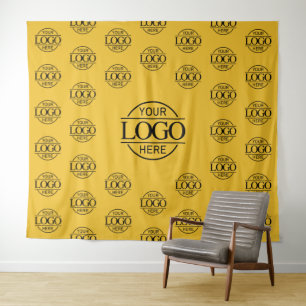 Yellow Business Logo Step & Repeat Backdrop Banner