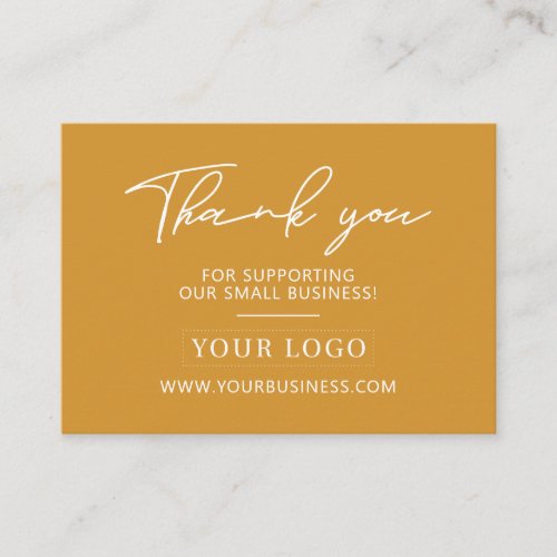 Yellow Business Logo Thank you Product Care Business Card