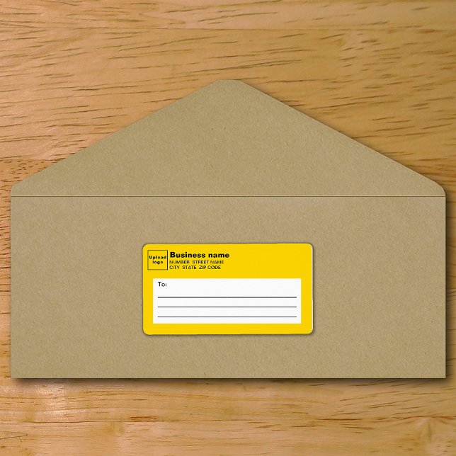 Yellow Business Shipping Label (Yellow business shipping label on envelope)