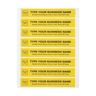 Yellow Business Wrap Around Address Label