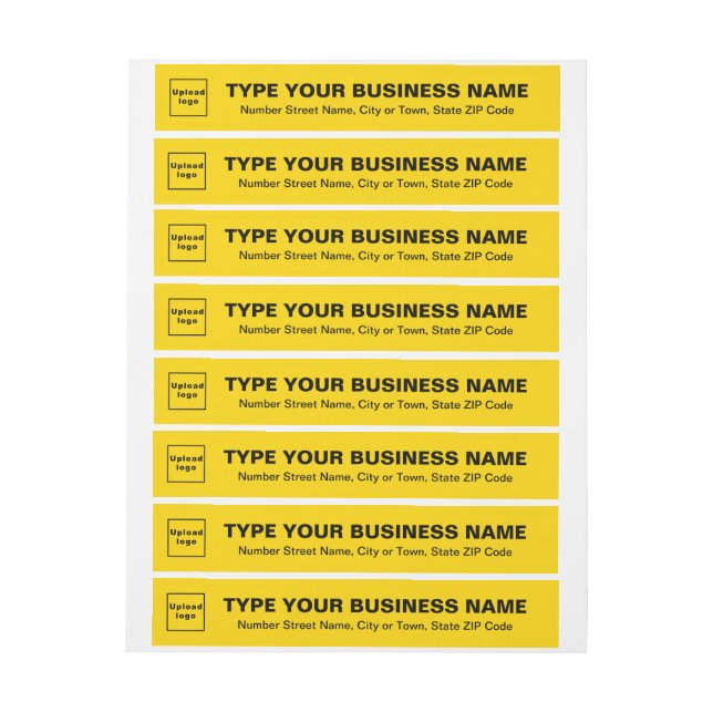 Yellow Business Wrap Around Address Label (Sheet)