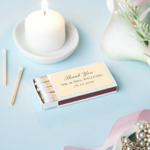 Yellow Butter Wedding Thank You Guest Favors Matchboxes