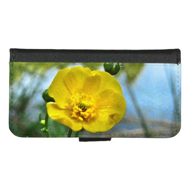 Yellow Buttercup at Pond iPhone 8/7 Wallet Case