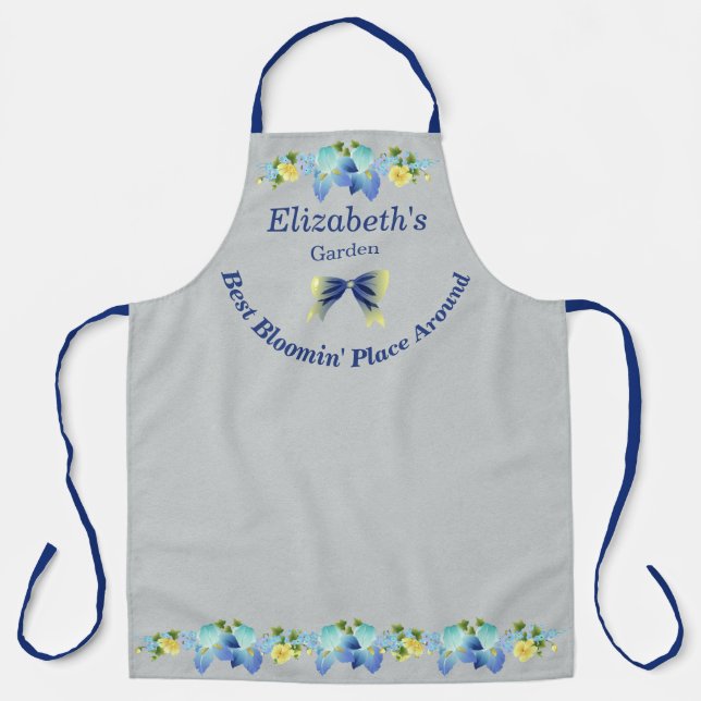 Yellow Buttercups and Blue Iris Apron (Front)