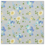 Yellow Buttercups and Blue Iris Fabric