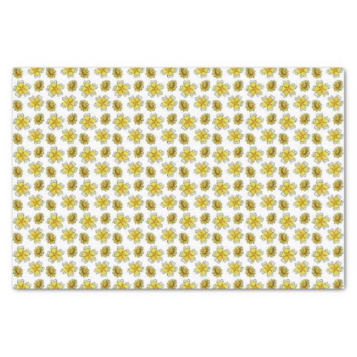 Yellow Buttercups Daisies Flower Drawing Tissue Paper