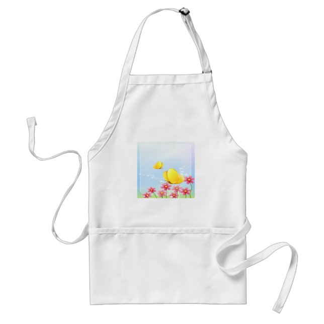Yellow Butterflies Adult Apron (Front)