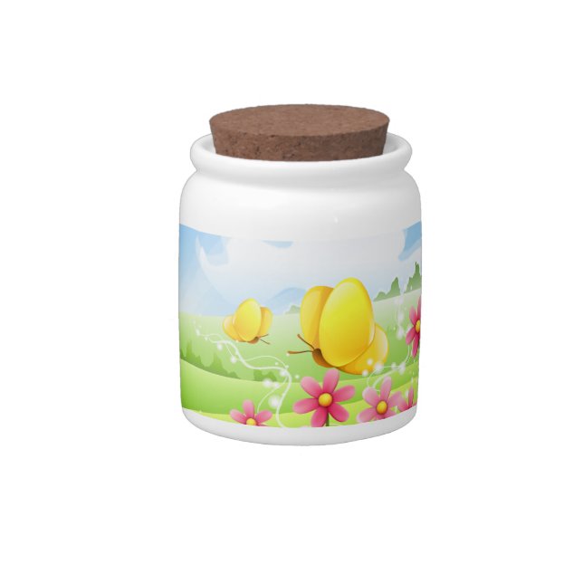Yellow Butterflies Candy Jar (Right)
