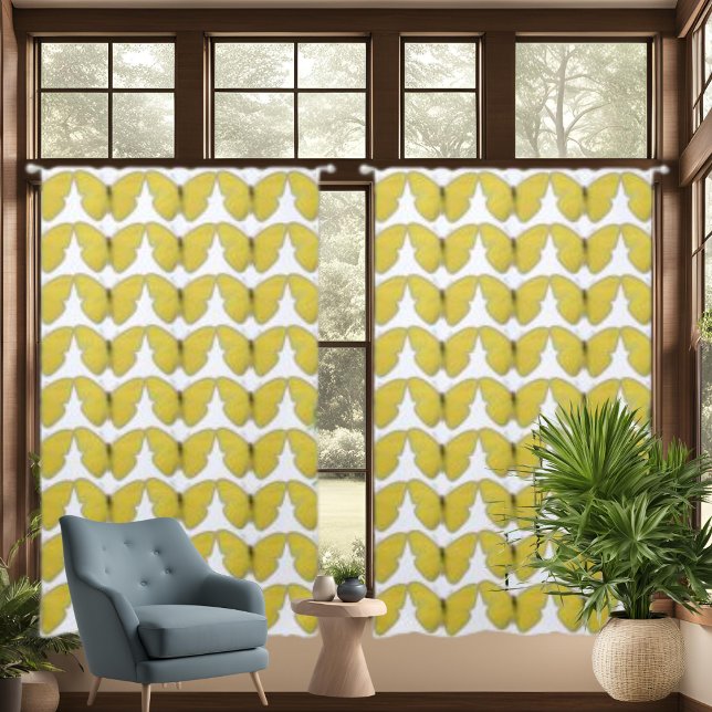 Yellow Butterflies Drapes Curtains (Yellow Butterflies Drapes Curtains)