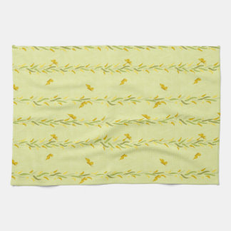 Yellow Butterflies on Vines Kitchen Towel