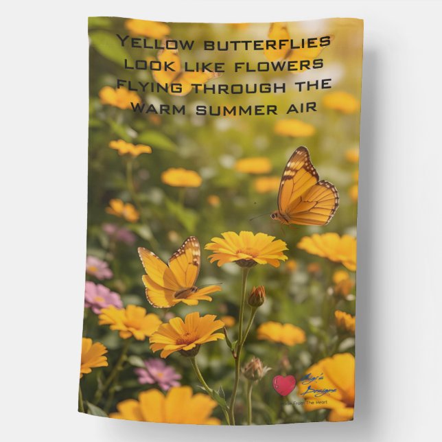 Yellow Butterflies Personalized House Flag (Front)