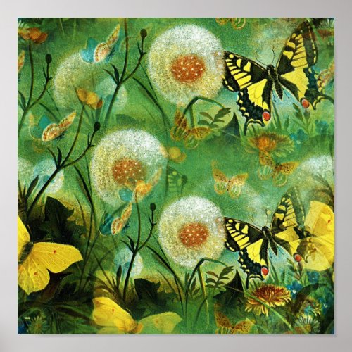 Yellow Butterflies Poster