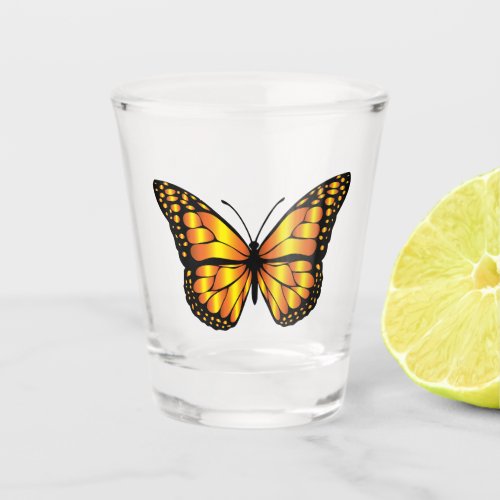 Yellow Butterflies Shot Glass