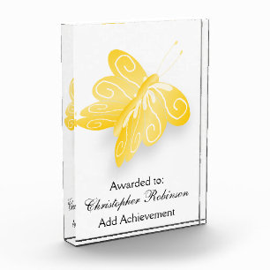 Yellow Butterfly Acrylic Award